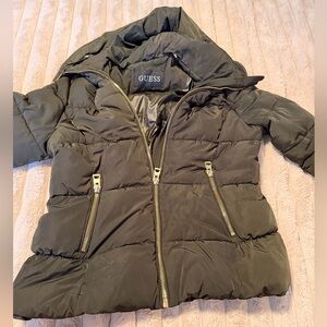 GUESS Women's Olive Puffer Jacket Size L